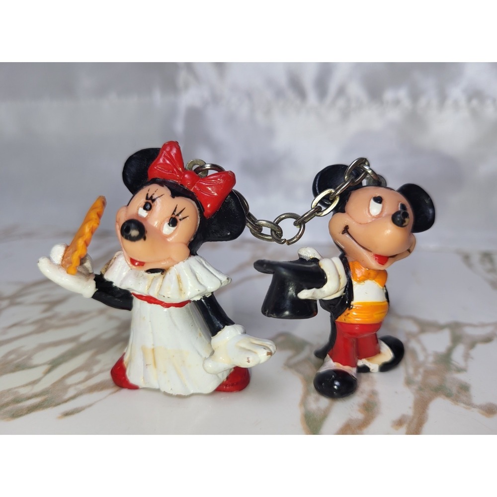 Disney Mickey Minnie Mouse Vintage Character Keychain